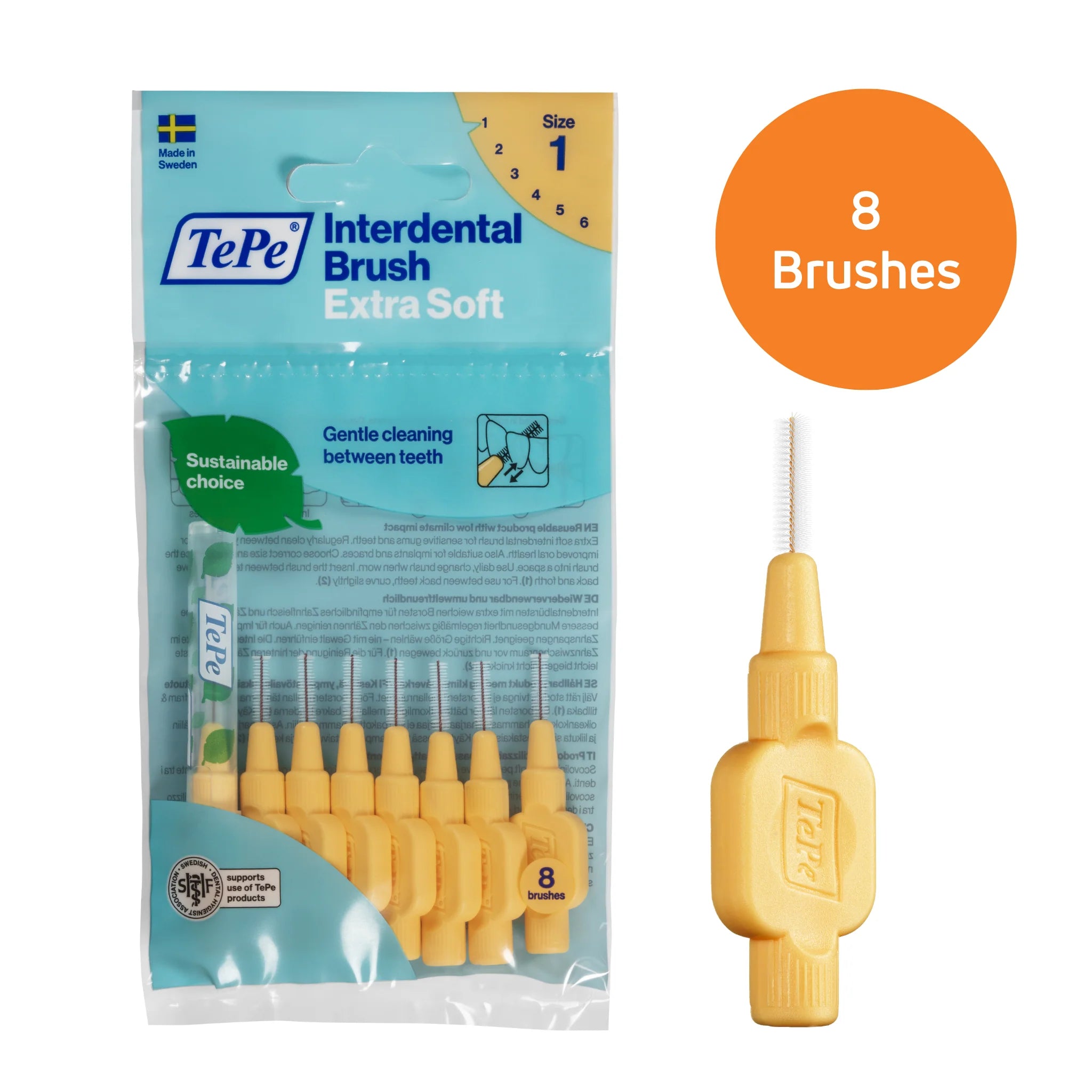 TePe Interdental Extra Soft Brush Pack of 8 - Choose Size