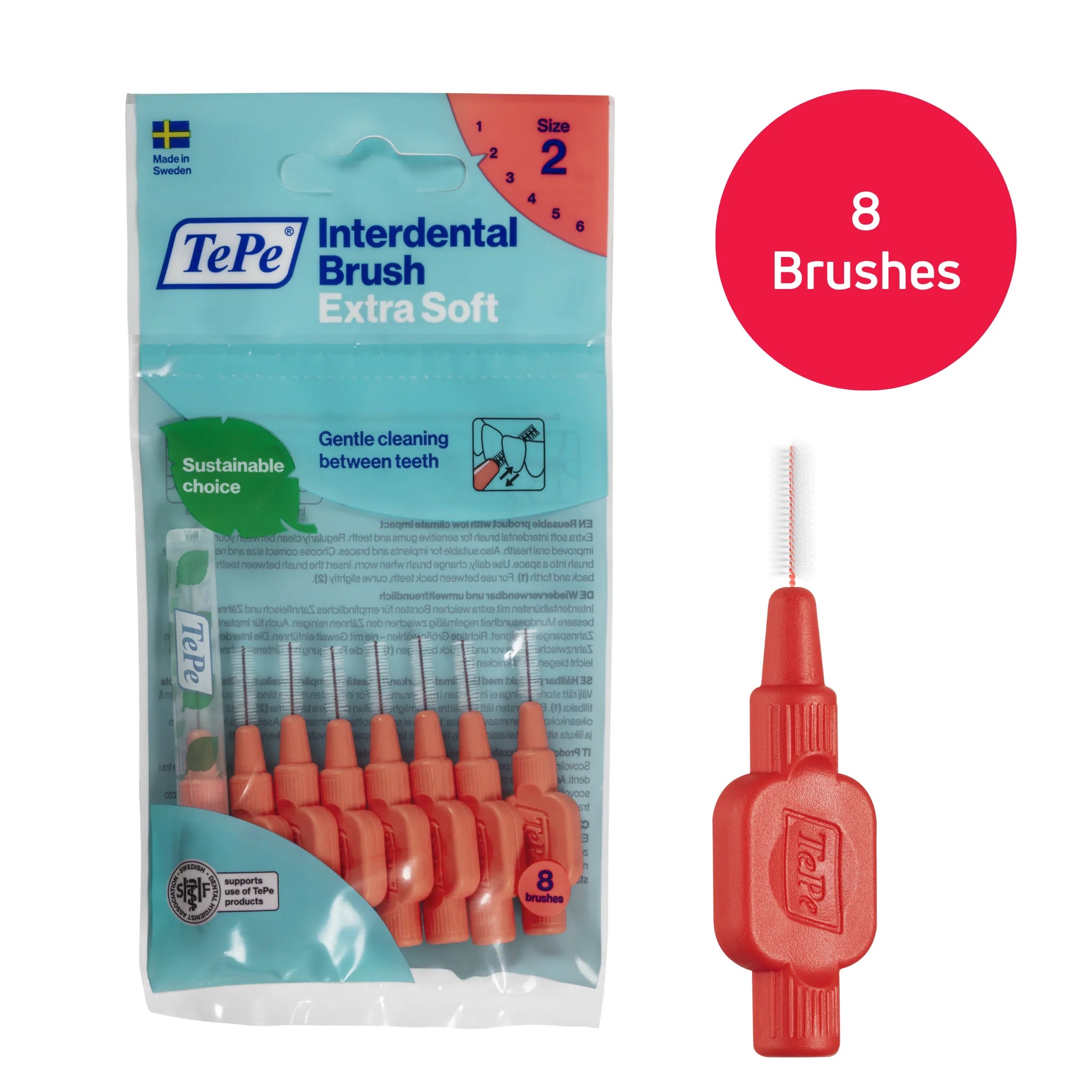 TePe Interdental Extra Soft Brush Pack of 8 - Choose Size