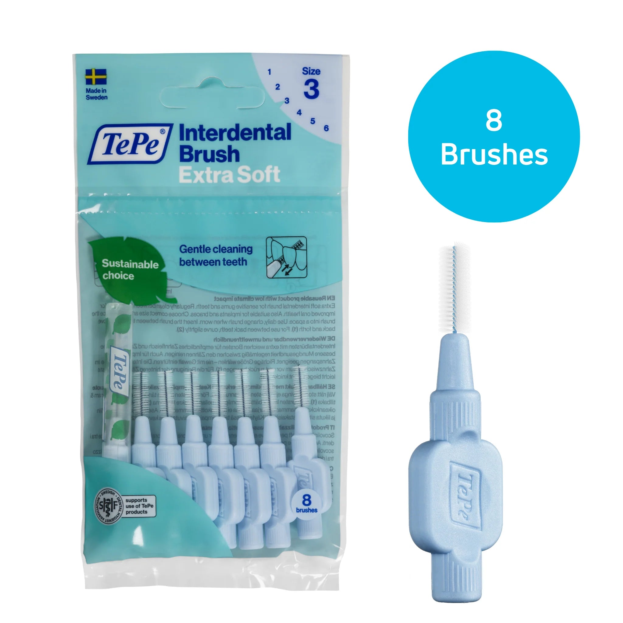 TePe Interdental Extra Soft Brush Pack of 8 - Choose Size