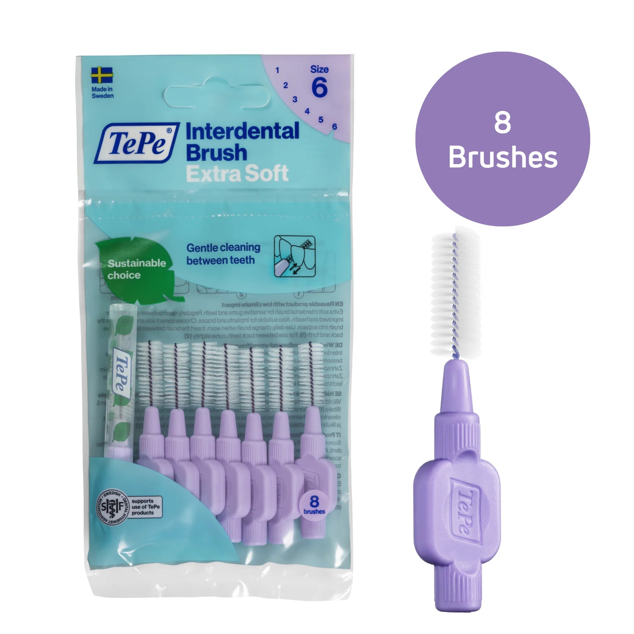 TePe Interdental Extra Soft Brush Pack of 8 - Choose Size